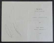 Load image into Gallery viewer, 1964 Hockey Program NHL Old Timers vs Paris Mounties Signed Cal Gardner Vintage
