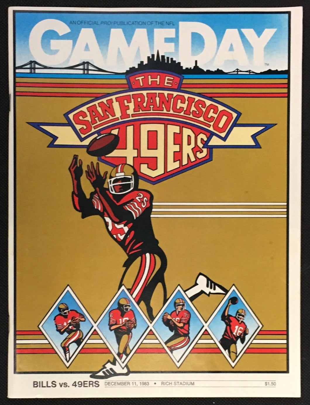 1983 NFL Football Program San Francisco 49ers vs Buffalo Bills Rich Stadium