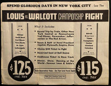 Load image into Gallery viewer, 1948 Heavyweight Boxing Championship Brochure Joe Louis v Jersey Joe Walcott Vtg
