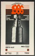 1986 NHL Awards Luncheon Program Wayne Gretzky Featured 1984-85 Player Of Year