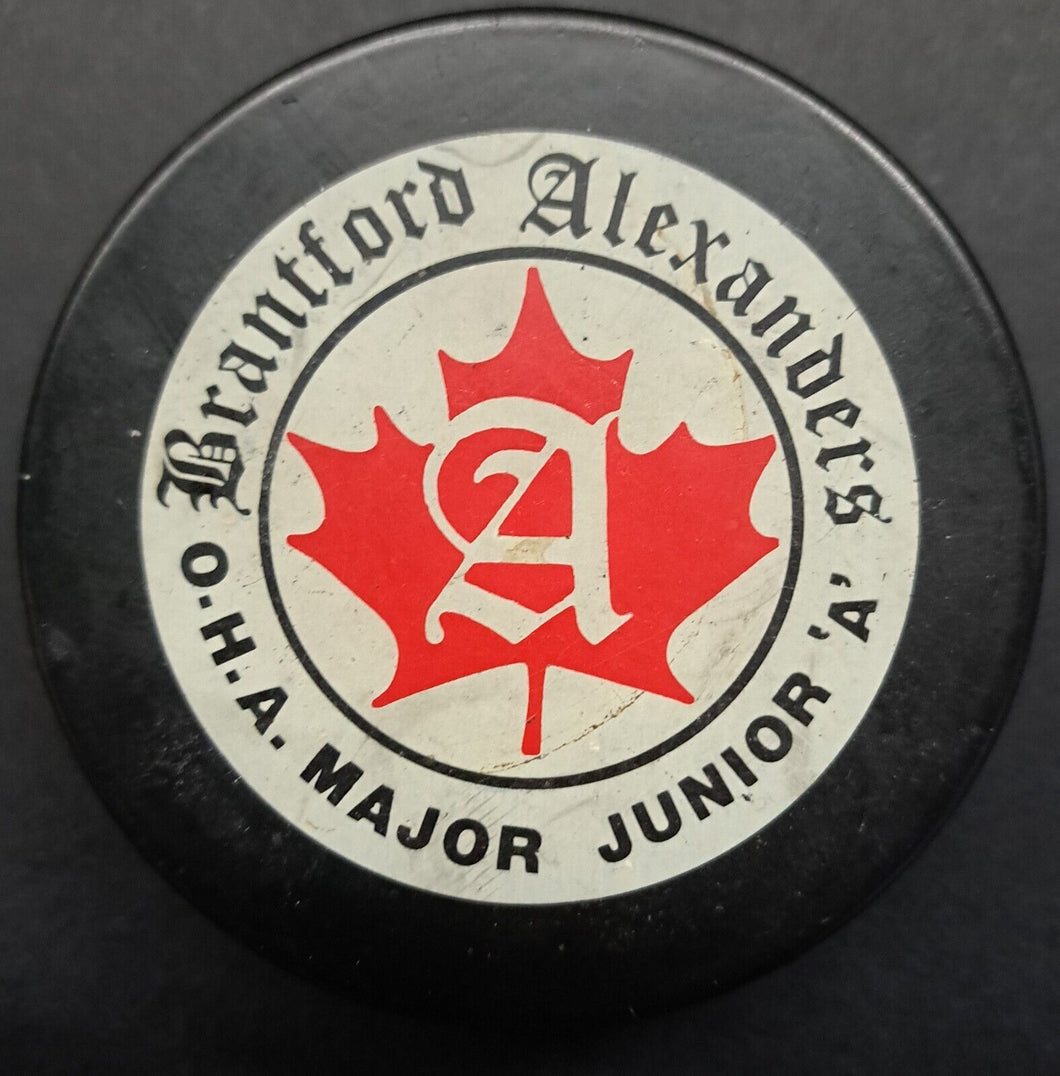 1978 Brantford Alexanders OHA Major Jr. A Game Used Hockey Puck Viceroy Vintage