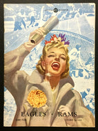 1945 NFL Football Program Shibe Park Philadelphia Eagles v Cleveland Rams Vtg
