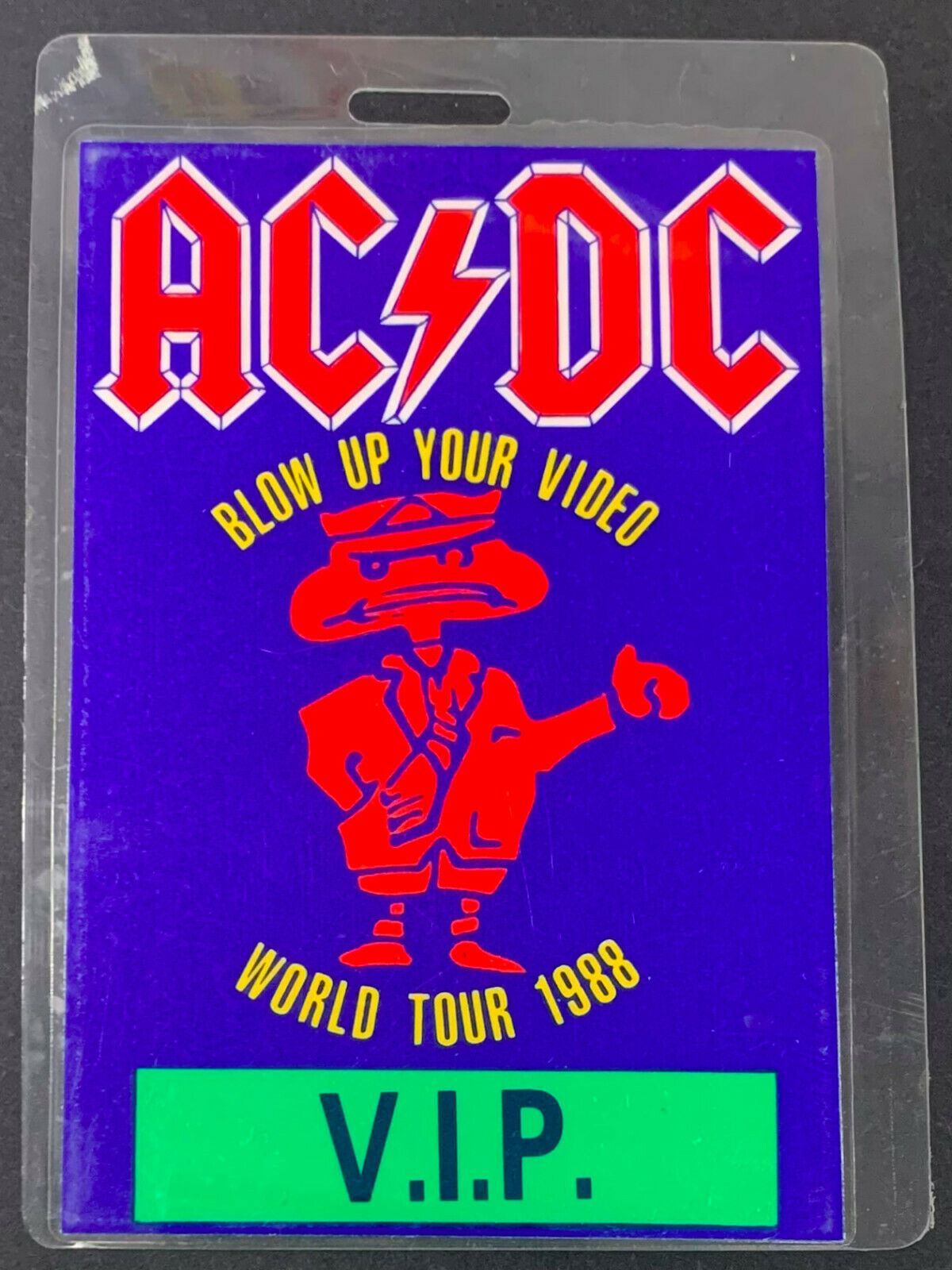 1988 AC/DC Laminated Backstage VIP Pass World Tour 88 Maple Leaf Garde ...