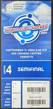 Load image into Gallery viewer, 2004 Canada vs Czechs World Cup Of Hockey Semi-Final Ticket + Lanyard
