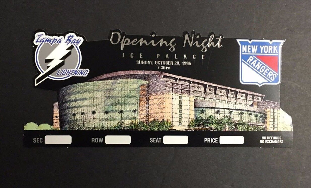 1996 1st Game In Tampa Bay Lightning New Arena Hockey Ticket Vs Rangers Gretzky