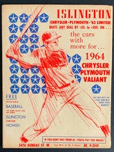 Load image into Gallery viewer, 1964 Maple Leaf Stadium Program + Ticket vs  Jacksonville Suns Baseball Vintage
