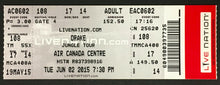 Load image into Gallery viewer, 2015 Drake Jungle Tour Concert Ticket Air Canada Centre Toronto OVO Full Unused
