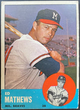 Load image into Gallery viewer, Ed Mathews 1963 Topps #275 Milwaukee Braves Vintage Baseball Trading Card MLB
