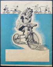 Load image into Gallery viewer, 1940's CCM Scribbler Blue Exercise Book Bicycles Featured Vintage Original
