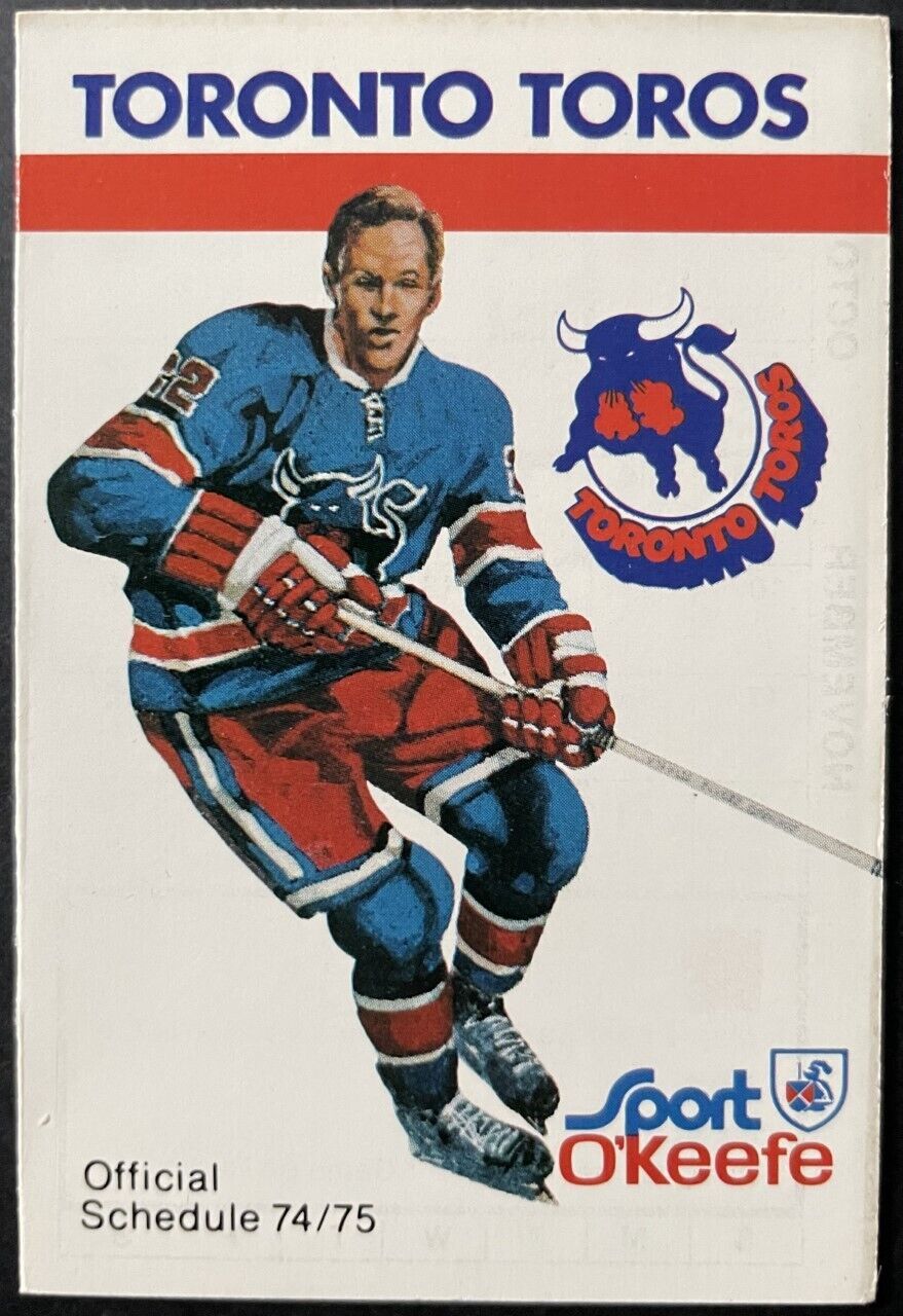 1974-75 Toronto Toros Hockey Season Pocket Schedule Vintage Sked