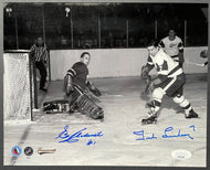 Ted Lindsay Ed Chadwick Signed Red Wings Leafs NHL Hockey Photo Autographed JSA