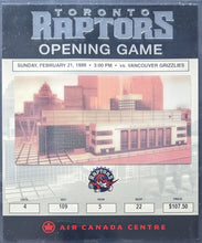 Load image into Gallery viewer, 1999 First Toronto Raptors Game in Air Canada Centre Slabbed Full Ticket NBA VTG
