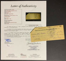Load image into Gallery viewer, Zane Grey Writer Signed Bank Check Union Litho Co. Dated Sept 1 1933 JSA LOA
