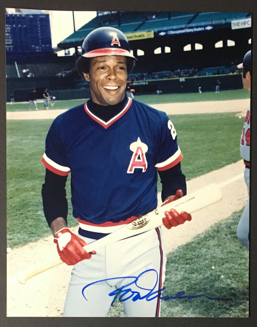 Rod Carew Autographed Photo Team Issued Angels Signed Picture MLB Baseball HOF