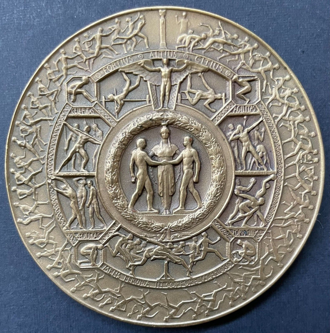1968 Bronze Olympic Shield Medal Robert Tait McKenzie Likeness Medallic Art Co