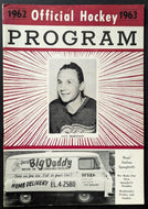 1962/1963 Chatham Maroons Senior A Hockey Program vs. Kitchener-Waterloo Tigers
