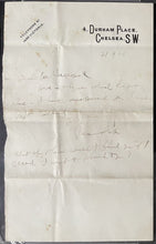 Load image into Gallery viewer, 1908 Bram Stoker Hand-Written Signed Letter From Personal Residence PSA/DNA Auth
