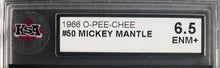 Load image into Gallery viewer, 1966 O-Pee-Chee #50 Mickey Mantle OPC Card KSA 6.5 ENM+ New York Yankees MLB
