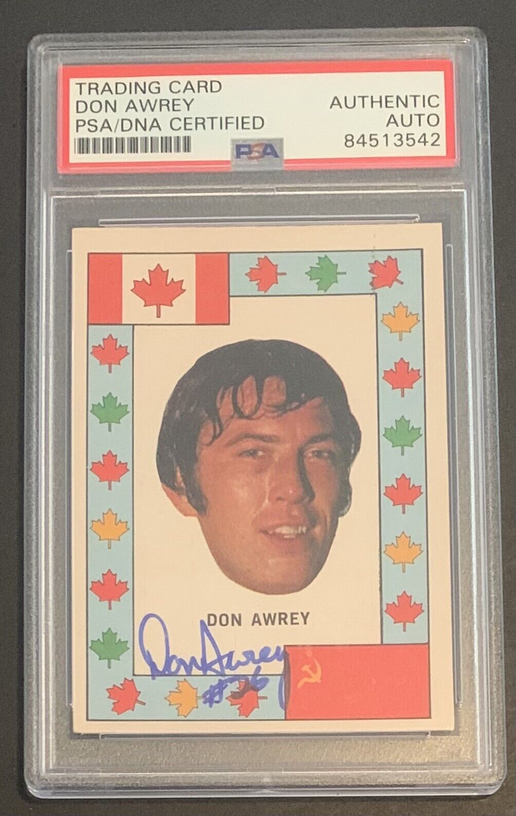 1972-73 O-Pee-Chee Hockey Team Canada Don Awrey Signed Card Auto PSA/DNA