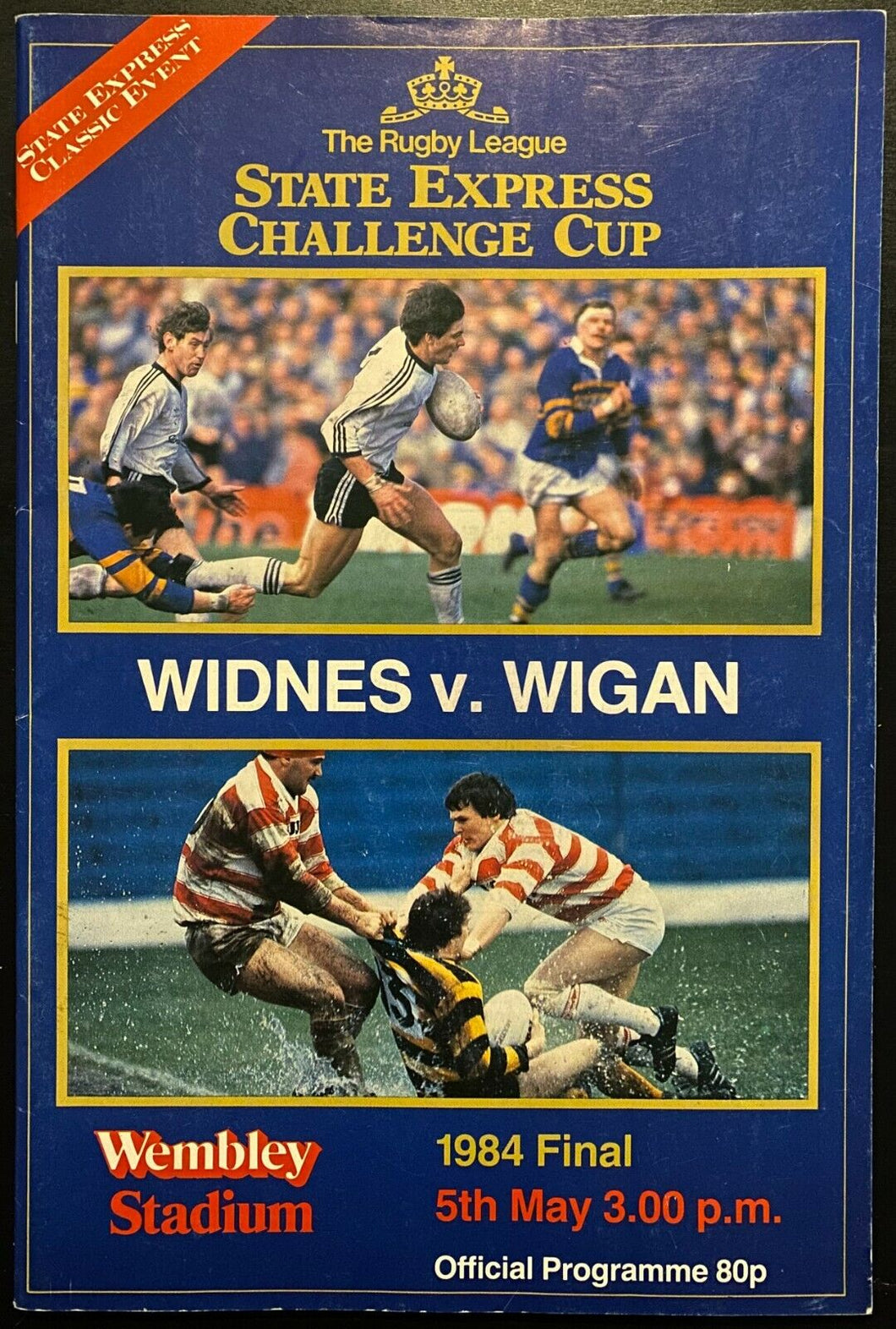 1984 Rugby League State Express Challenge Cup Final Program Widness Wigan