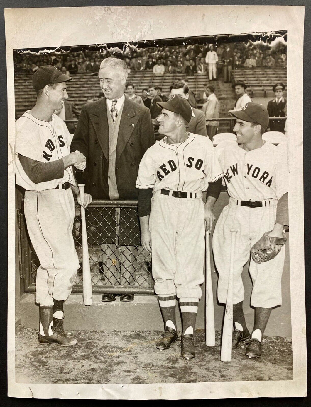 1948 Vintage Baseball Photo Ted Williams Phil Rizzuto John Pesky Red Sox Yankees