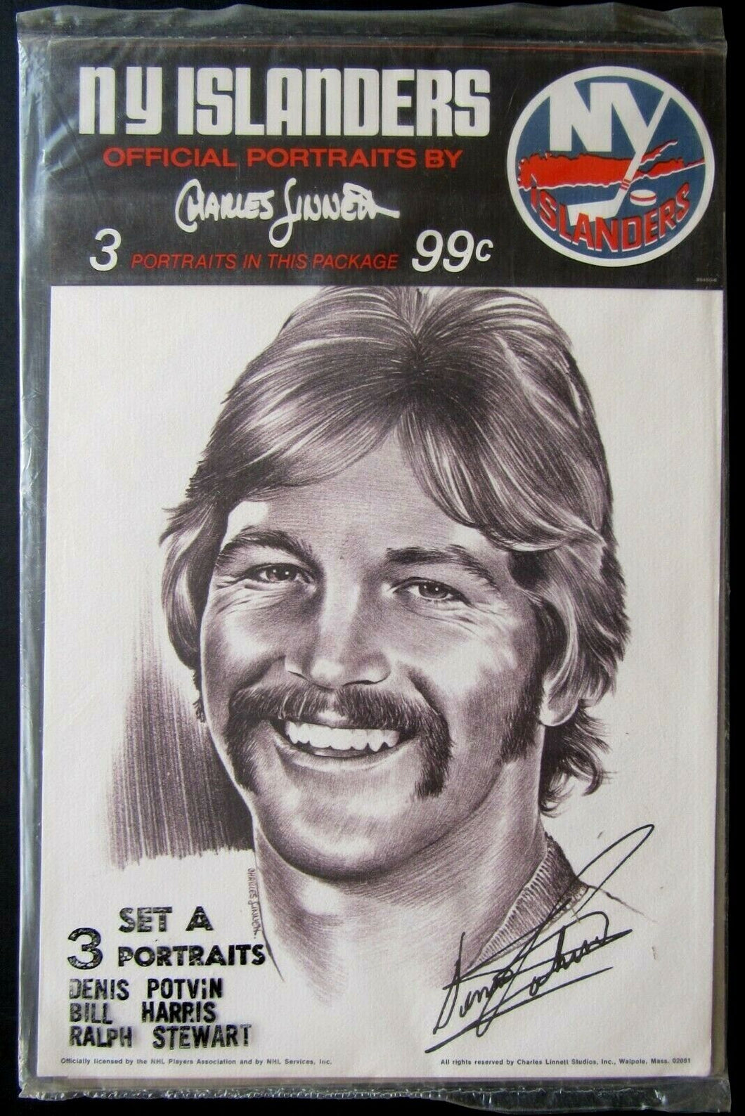 1970's New York Islanders Official Portraits Set of 3 Unopened Vtg NHL Hockey