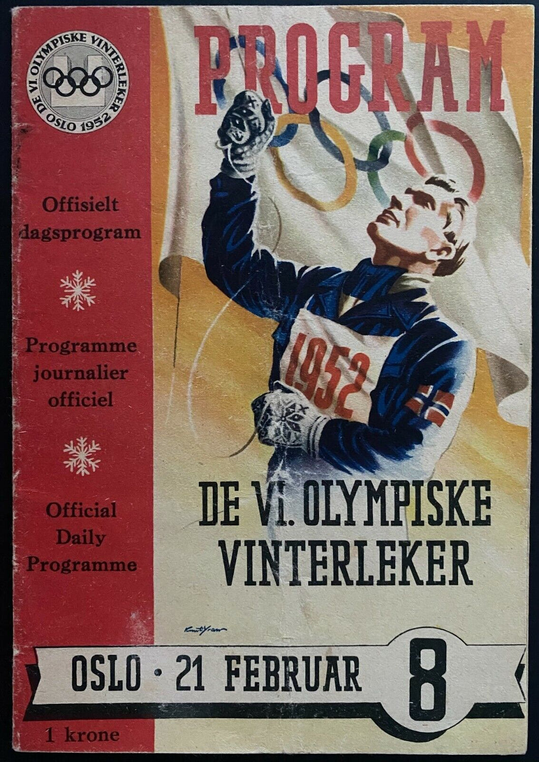 1952 Winter Olympics Program Oslo Norway Edmonton Mercurys Men's Ice Hockey