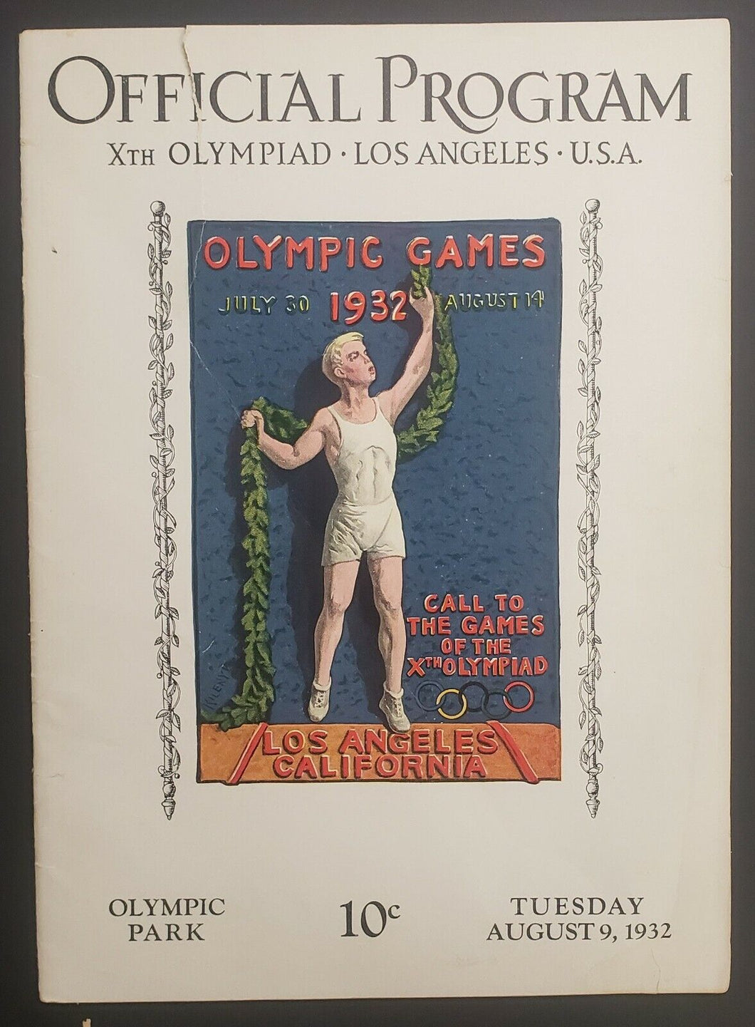 1932 Los Angeles California Official Olympics Program 10th Xth Olympiad Rare