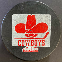 Load image into Gallery viewer, Calgary Cowboys WHA Hockey Game Used Puck Biltrite Slug Made In Canada 1975-78
