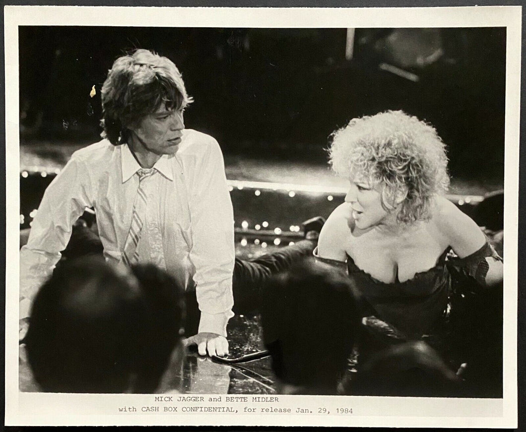 1984 Vintage Mick Jagger Bette Midler Photo Beast Burden Cash Box Confidential