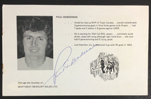 Load image into Gallery viewer, Jake Lamotta Paul Henderson Signed Photo Cards Hockey Boxing Autographed JSA COA
