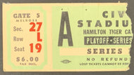 1965 Civic Stadium CFL Football Ticket Hamilton Tiger-Cats Playoff Series VTG