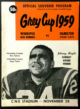 Load image into Gallery viewer, 1959 CFL Grey Cup Program CNE Stadium Winnipeg Blue Bombers Hamilton Ti-Cats

