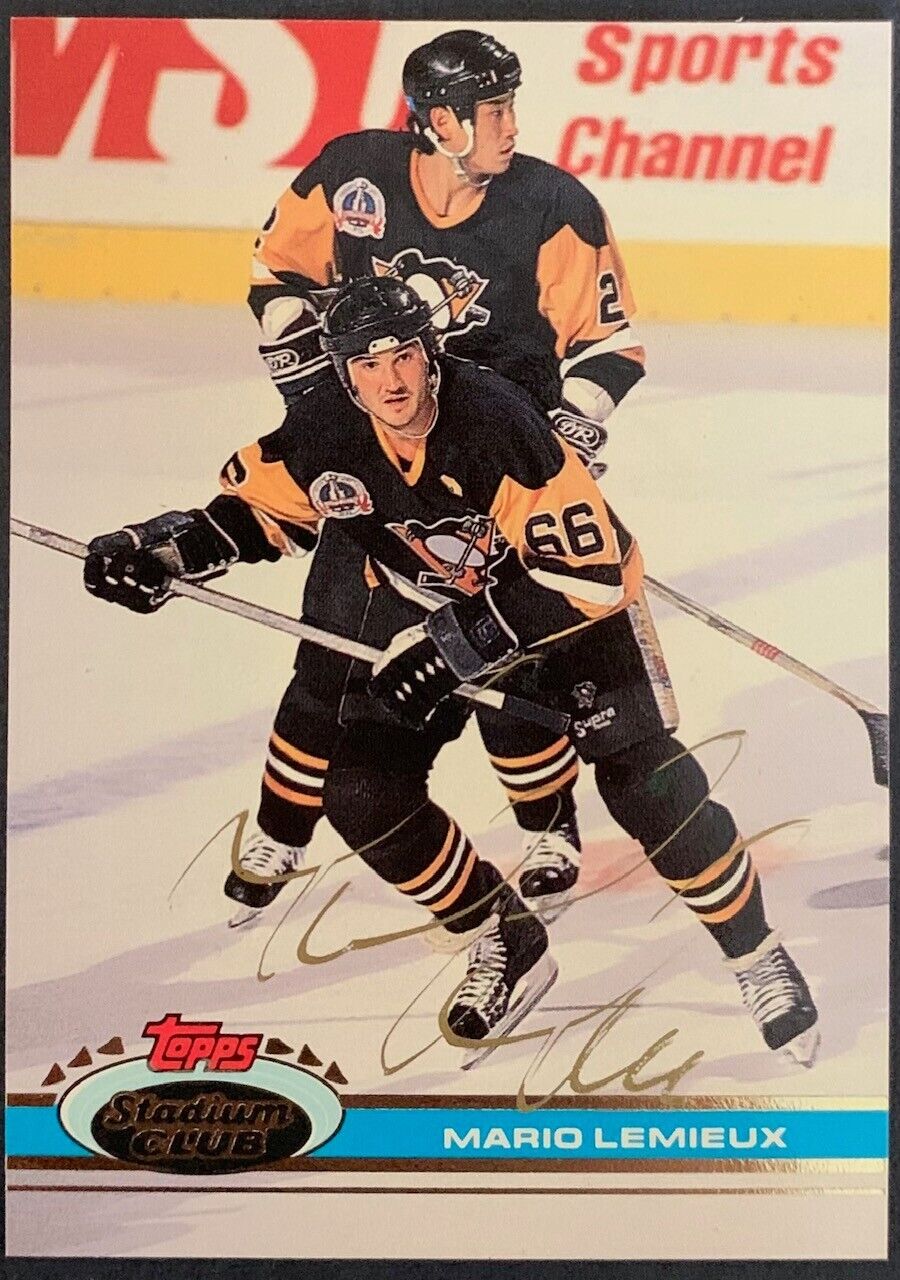 1991-92 Topps #174 Mario Lemieux Signed Card Pittsburgh Penguins JSA NHL Hockey