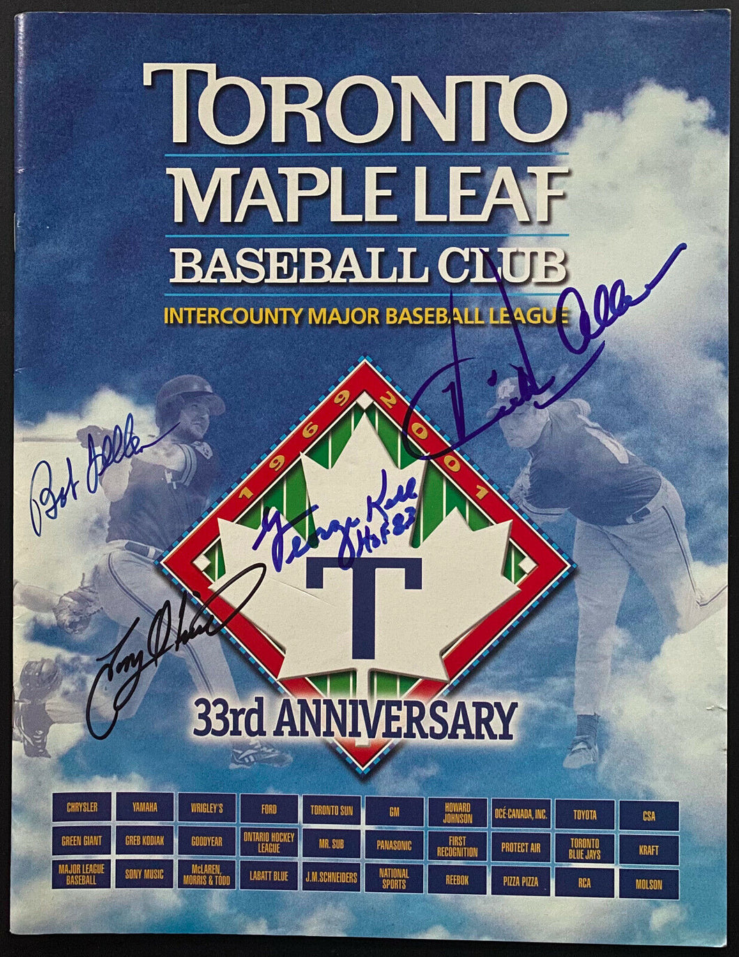 Toronto Maple Leaf International League Baseball Opening Weekend Program Signed