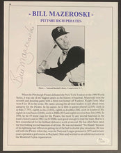 Load image into Gallery viewer, Bill Mazeroski Autographed Magazine Photo Cooperstown Baseball Pirates JSA
