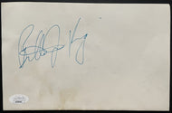 Billie Jean King HOF Tennis Player Signed Autographed Cut Sheet Vintage JSA