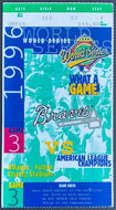 1996 World Series Game 3 Ticket Fulton County Stadium Atlanta Braves vs Yankees