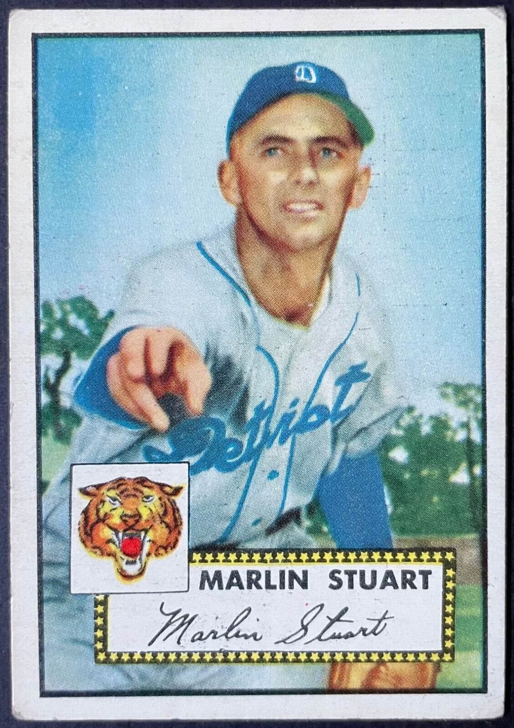 1952 Topps Baseball Marlin Stuart #208 Detroit Tigers MLB Card Vintage