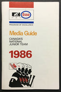 1986 Canada World National Junior Hockey Team Official Media Guide IIHF