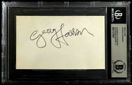 George Harrison Signed Index Card Autographed Beatles Beckett BAS Auto Graded 9