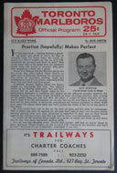 1966 Maple Leaf Gardens OHA Program Hamilton Red Wings vs Toronto Marlboros