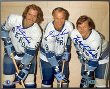 Load image into Gallery viewer, Gordie Howe + Mark + Marty Multi Autographed Signed AHL Hockey Photo Aeros AJ
