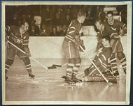 1950-51 Maple Leaf Gardens NHL Hockey Type 1 Photo Al Rollins vs Canadiens