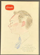 Load image into Gallery viewer, 1949 Caricature Artist Mario Vigiani Schaefer Booth National Sportsmens Show
