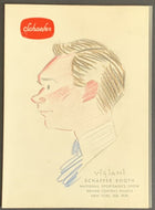 1949 Caricature Artist Mario Vigiani Schaefer Booth National Sportsmens Show