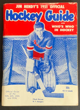 Load image into Gallery viewer, 1951 Hendy Hockey Guide Book Chuck Rayner Cover NHL Vintage Sports Publication
