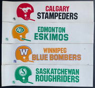 Set of 4 CFL Bumper Stickers Stampeders Blue Bombers Roughriders VTG Football