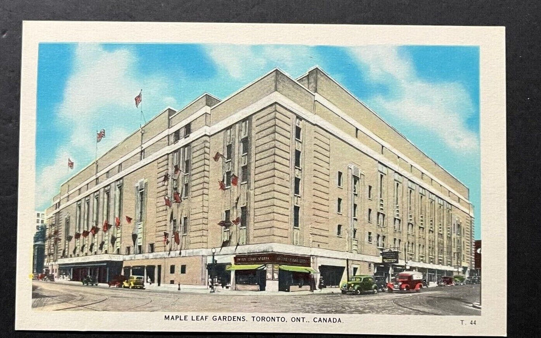 1940's Maple Leaf Gardens Toronto Maple Leafs NHL Hockey Postcard Flags Version