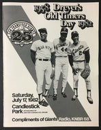 1982 Candlestick Park MLB Baseball Old Timers Game Program New York Giants Mays